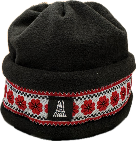 Black with Red Flowers