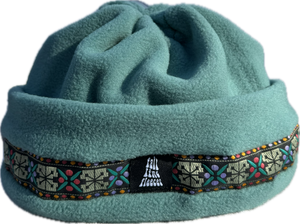 Teal with Geometric Ribbon