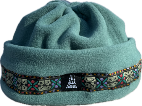Teal with Geometric Ribbon