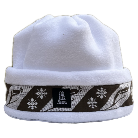 White with Brown and White Skier
